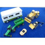 Toys, Tonka a collection of pressed steel toys including 'Indian' Motor Home with male & female