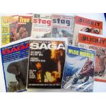 Men's Magazines, Saga, 11 issues from the 1950's to 1970s, sold with 16 other magazines from the