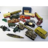 Toys, small box of play worn diecast models & others, including Corgi Major, Dinky, Corgi, Britain's