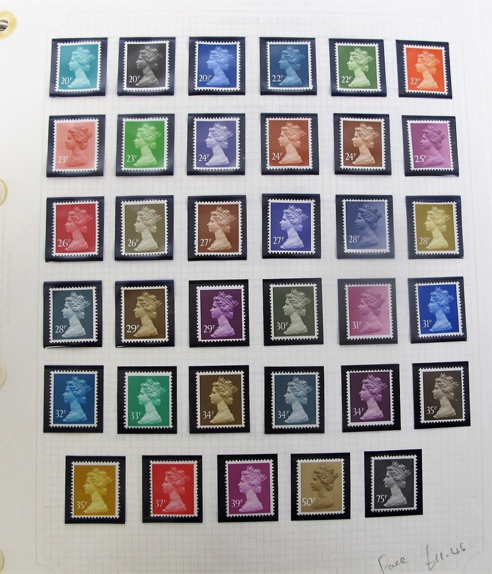 Stamps, GB unmounted mint collection from 1971-1993 including high values, face value 150+