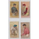 Cigarette cards, USA, Allen & Ginter, Racing Colors of the World (white border), four cards, Sir