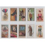 Cigarette cards, USA, 10 type cards, Allen & Ginter (9), Game Birds (3), The World's Decorations (