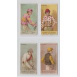 Cigarette cards, USA, Allen & Ginter, Racing Colors of the World (white border), four cards, Earl of