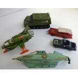 Toys, Film / TV diecast models, Shadow 2 , UFO Interceptor, Man From Uncle & Monkee Mobile, sold