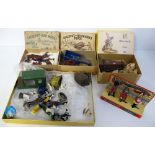 Toys, Lead & Plastic, mixed collection including boxed Crescent Toys - Farm Models set - Milking