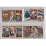 Cigarette cards, USA, Duke's, Ruler, Coat of Arms & Flag (folders), 6 cards, Bolivia, Holland,
