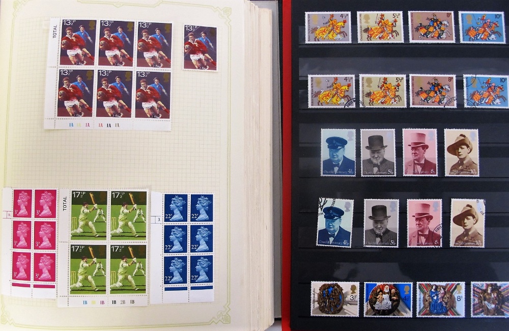 Stamps, GB QE2 collection 1974-1990 of mainly unmounted mint stamps in stock book sold with an album