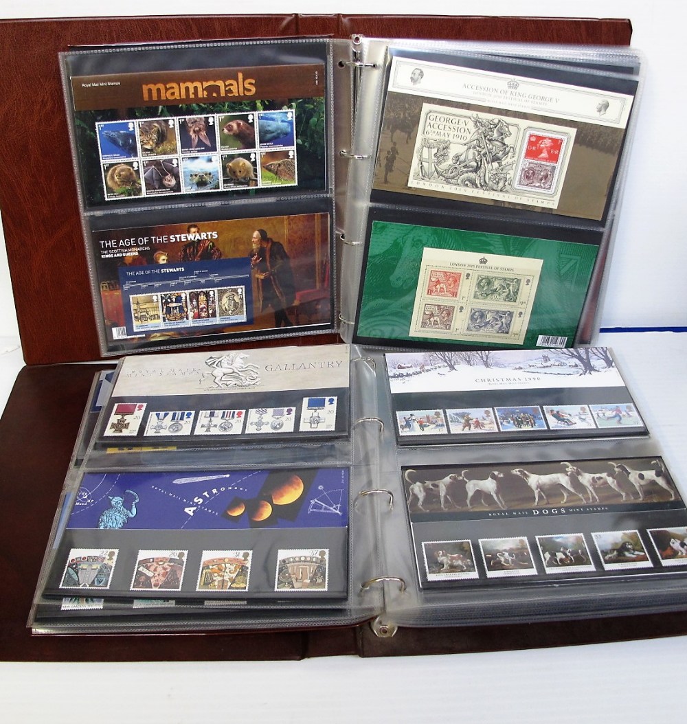 Stamps, 2 Royal Mail GB Presentation Pack albums with packs from 1989 to 2012, also including a