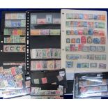 Stamps, selection of stamps on pages and stock cards all Commonwealth issues, with sets and singles,