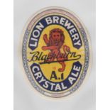 Beer label, Lion Brewery, A1 Crystal Ale, Numbered '12' from M Brown, Blackburn , v.o, (gd) (1)