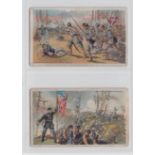 Cigarette cards, USA, Gail & Ax, Battle Scenes (American Civil war), two cards, Battle of