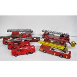 Toys, Fire & Rescue vehicles, 8 unboxed plastic and diecast models, Echelle Magirus by Norev,