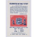 Brewery Advertising, Norman & Co, Lewisham, advertising flyer on card for Celebrated Oat Malt Stout,