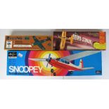 Model Aircraft, 3 R/C kits, Hegi / Schuco - Snoopy, Mercury Models -Messerschmitt ME 109, Graupner -