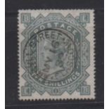Stamp, GB, 10/- greenish grey 1867-1883 SG128, plate 1, fine used, with Argyll St Glasgow circular