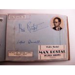 Entertainment, Autographs, a vintage album containing approx 50 signatures of Actors, Actress,