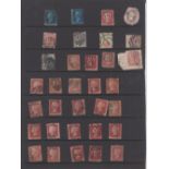 Stamps, GB, Victoria, Hagner & album page containing mostly 1d Reds plus two 2d blues & a few