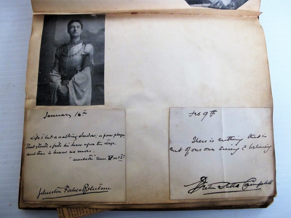 Theatre Autographs, a Victorian scrapbook containing a good collection of magazine cuttings of actor - Image 3 of 6