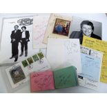 Entertainment Autographs, a mixed collection in various formats inc. a small autograph album with
