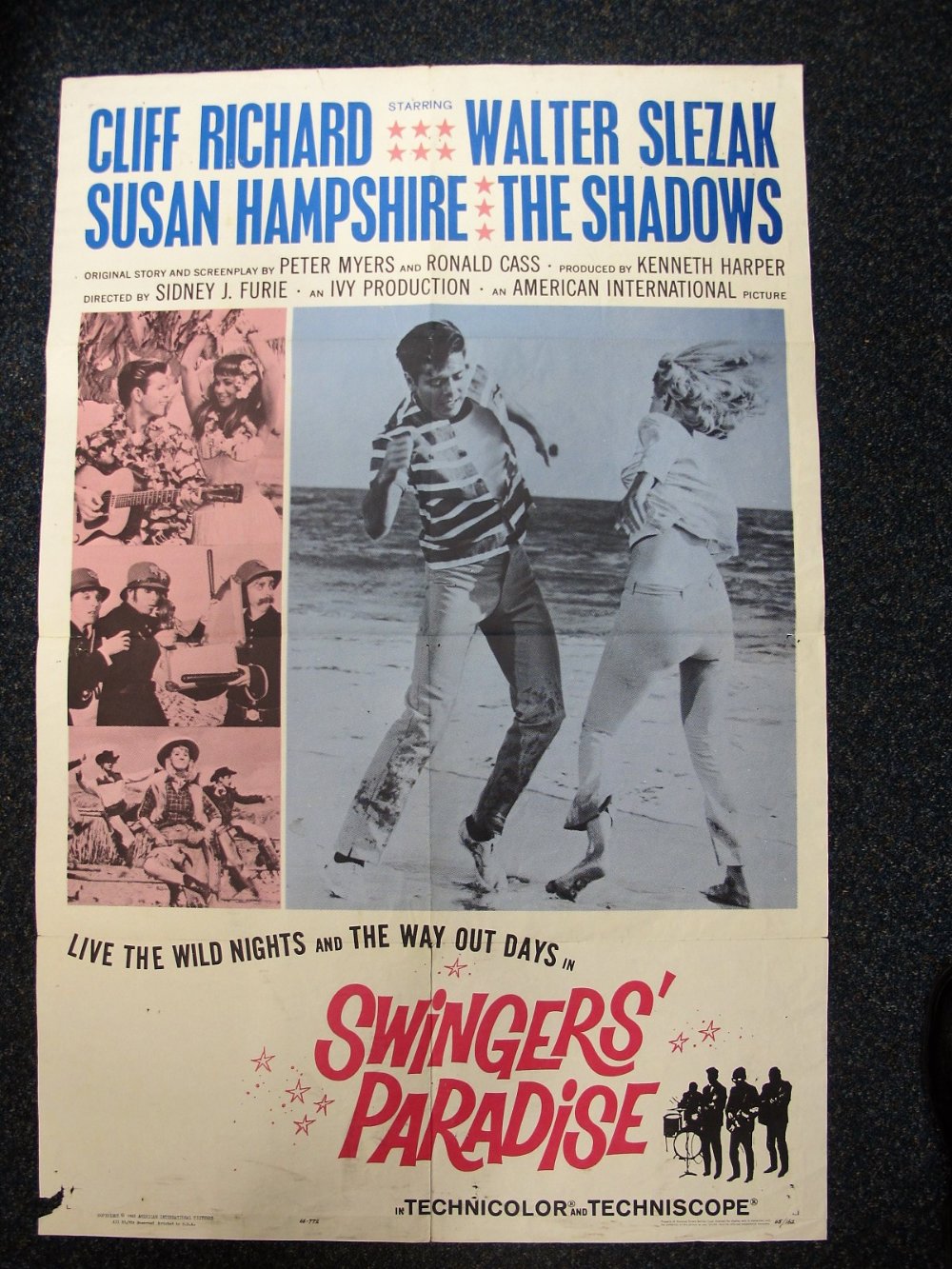 Music Poster, Cliff Richard, 2 original cinema posters, Swinger’s Paradise 1965 US 1-Sheet (27”x