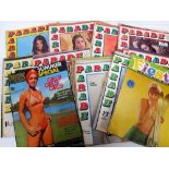 Glamour, 17 issues of Parade magazine from the 1960's/70's, sold with one issue of Fiesta & one