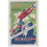 Football programme, FA Cup Final 1948, Blackpool v Manchester Utd (rusty staples, some sl foxing, no