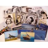 Postcards & Autographs, a collection of approx 100 cards & photos of cinema, theatre & entertainment