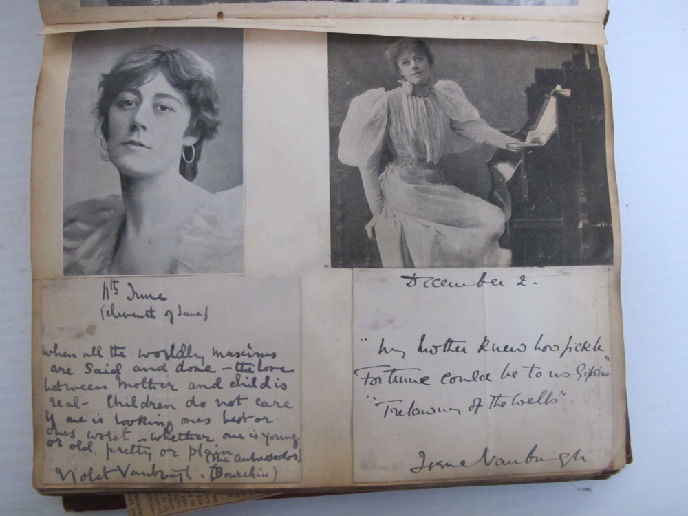 Theatre Autographs, a Victorian scrapbook containing a good collection of magazine cuttings of actor - Image 2 of 6