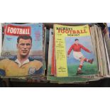 Football magazines, Football Monthly, approx 100 issues 1952 onwards, in very mixed condition (