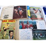 World Sports Magazines, 9 bound volumes 1960, 61, & 63-69 inclusive featuring all major sports inc