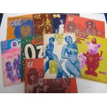 Counterculture, Oz magazines 9 issues (1 duplicate), nos 28 (School Kids) to 35, (all but two appear