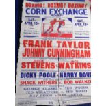 Boxing, a collection of 8, 1930's boxing posters all for bouts at the Newbury Corn Exchange, all