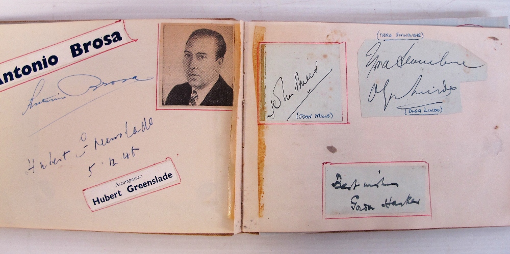 Entertainment, Autographs, a vintage album containing approx 50 signatures of Actors, Actress, - Image 5 of 8