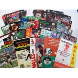 Football programmes, a collection of International Match programmes 1970's onwards, mostly Wales