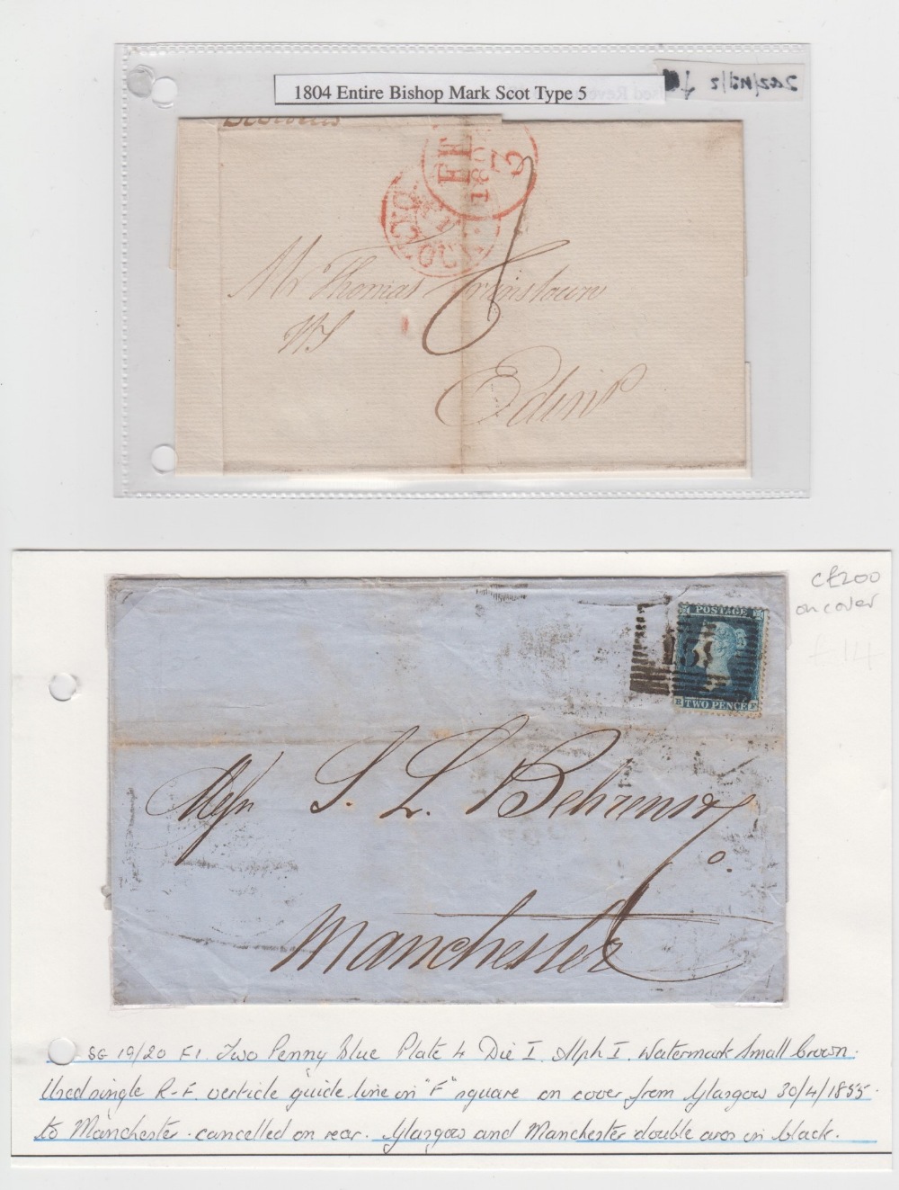 Stamps & postally history, GB Victoria, Hagner page of 1841 2d Blues, 20 stamps with mixed - Image 6 of 6