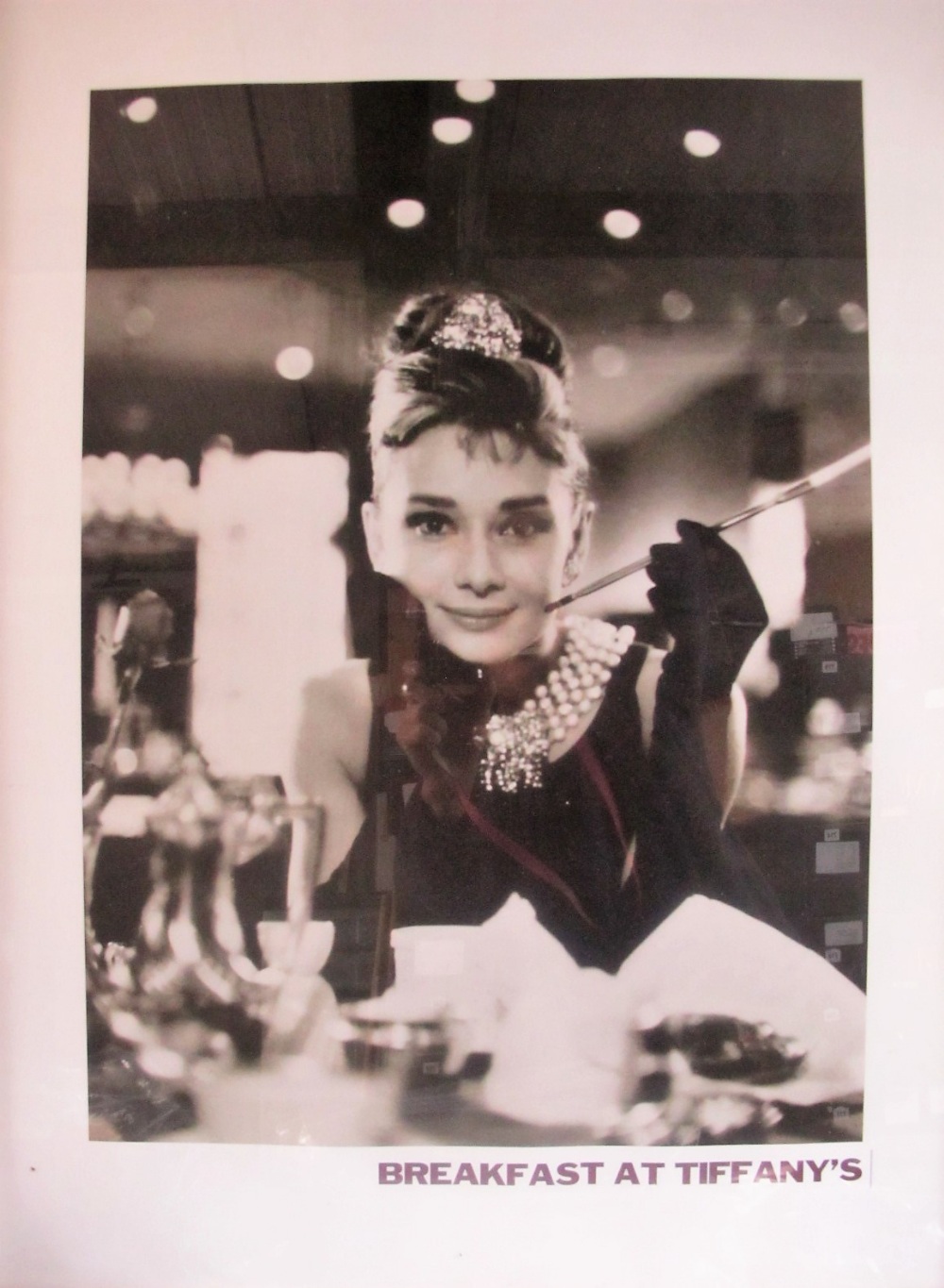 Cinema & Film, Audrey Hepburn, Breakfast At Tiffany's framed & glazed black & white print, approx