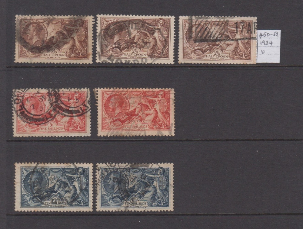 Stamps, GB, King George 5th Seahorses, 37 stamps in total, two shillings & sixpence, five - Image 3 of 3