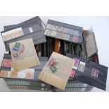 Stamps, GB, QE2, large quantity of stamps on stock cards, pre & post decimal issues in singles &