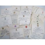 Militaria, a collection of 70+, Military invitations for dinners, dances, receptions, reviews etc,