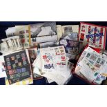 Stamps, World mixture inc. kiloware, loose stamps (1,000's), PHQ cards, some signed (100's), 3