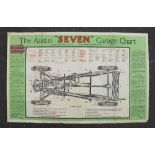 Transport, Austin Motor Company Ltd, Garage Chart for The Austin Seven, printed in England,