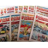 Comics, The Victor, almost complete run from issue No. 589 1972 to No 696 1974, excluding issues