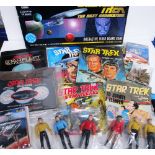 Toys, Entertainment, Star Trek, a mixed selection inc. Action figures, 2 USA vinyl 7" records, The