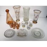 Collectables, Festival of Britian, 1951, selection of glassware items including pink glass