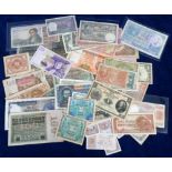 Banknotes, selection of banknotes, various ages & Countries of issue inc. German Inflation notes,