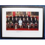 Cricket, Ashes, a superb framed photograph showing the victorious 2005 Ashes squad with Queen