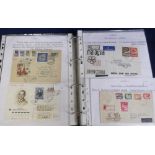 Stamps, First Day Covers, an album containing a collection of covers all mounted and written-up on