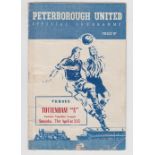 Football programme, Peterborough v Tottenham 'A', Eastern Counties League 21 April 1956, (taped edge