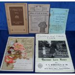 Ephemera, a collection of 5 pictorial garden catalogues, George Buck Illustrated List of Carving