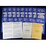 Football programmes, Brighton homes 1959/60, 20 programmes, inc. Friendlies v Fluminesi, (Brazil),